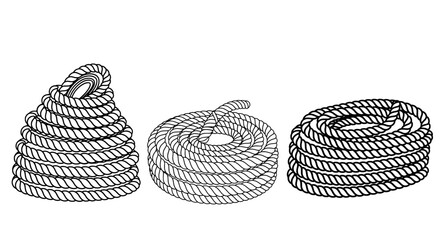 Rope coiled outline illustration set © MDMAHAMUDUL HASAN