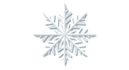 Snowflake paper ornament in white, symbolizing Christmas and New Year  