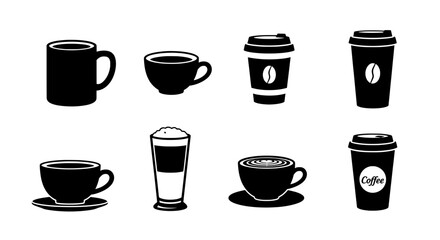 Coffee cup icon set