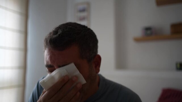 Emotional Moments A Man Exhibiting His Vulnerability in a Deeply Intimate Setting Space