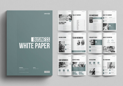 Business White Paper Template Design Layout