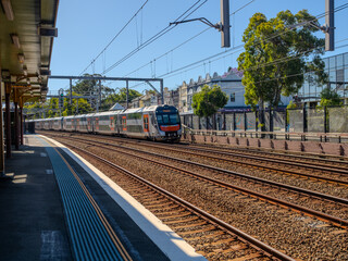 5 November 2025 passenger Train going through Summer Hill train station a suburban Sydney train Station NSW Australia