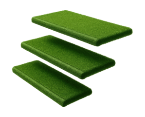 Synthetic grass treads for stairs enhance safety and offer a natural appearance.