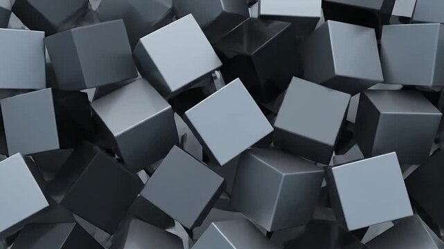 Gray cubes in disarray, some highlighted, varying shades