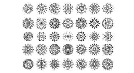 Collection of ornamental geometric rosette designs ideal for patterns and decoration