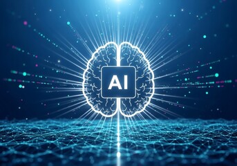 AI Brain Exploring Artificial Intelligence with Digital Network Technology