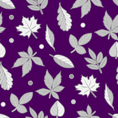 Vector - leaves seamless pattern, colorful template.