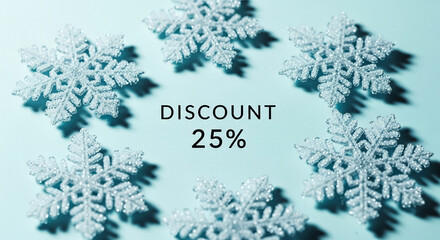 Obraz premium Image of six glittery snowflake shapes around text 