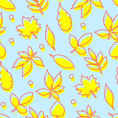 Vector - leaves seamless pattern, colorful template.