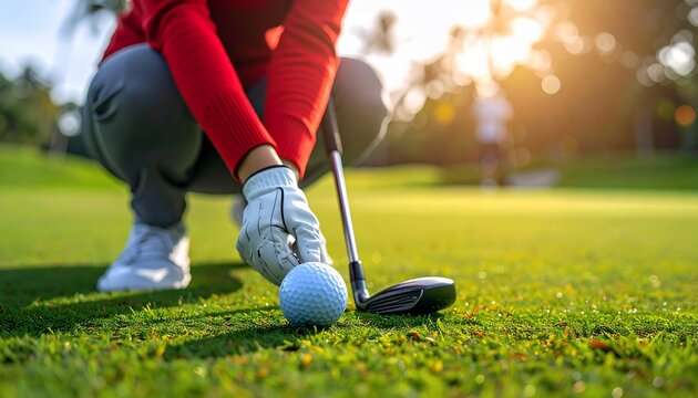 Golfer Prepares to Tee Off. - Powered by Adobe