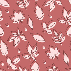 Vector - leaves seamless pattern, colorful template.