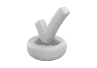 Check mark isolated on transparent background, symbol of approval and validation