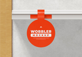 Retail Round Wobbler Shelf Talker Mockup for In-Store Product Advertising