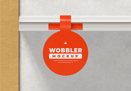 Retail Round Wobbler Shelf Talker Mockup for In-Store Product Advertising