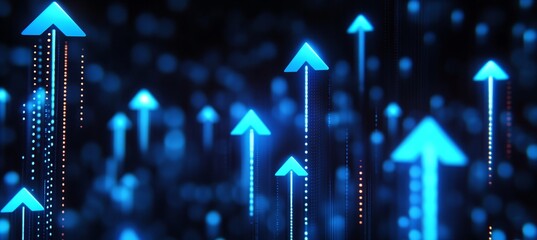 Dynamic Forward Momentum with Vibrant Arrows Illustrating Strategic Growth and Success Pathways