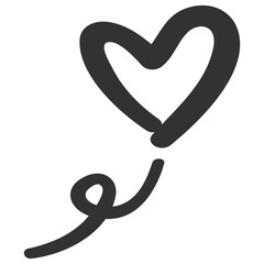 Hand drawn heart icons set, love and romance doodles vector design on transparent background