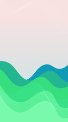 Lush Green Abstract Hills Under a Pastel Sky