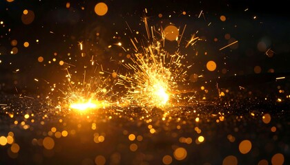 Obraz premium Sparkling fireworks on dark background