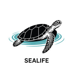 Marine Turtle Graphic for Wildlife and Nature Concepts