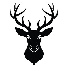 Naklejka premium Deer head silhouette illustration
