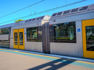 5 November 2025 passenger Train going through Summer Hill train station a suburban Sydney train Station NSW Australia