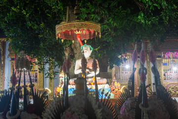 Buddha statue under Bodhi tree at Lantern festival