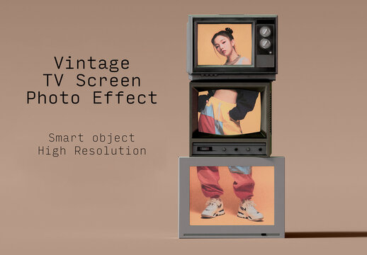Retro TV Screen Photo Effect