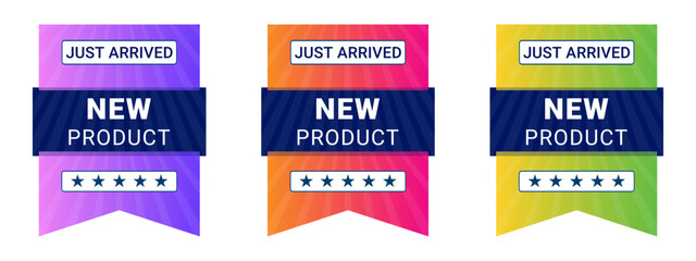 New Product Arrival Badges with Just Arrived Banners