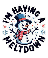 Funny Snowman Christmas Shirt Design