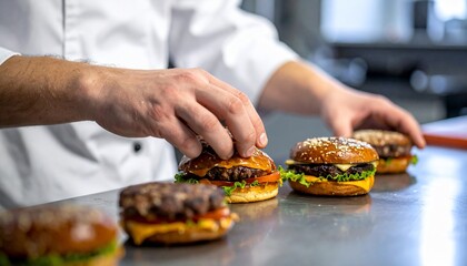 Burgers being Prepared.