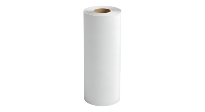 Roll of white paper isolated on transparent background