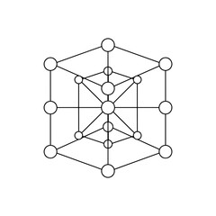 Intricate molecular structure diagram illustration for scientific research, education, or presentations, emphasizing complexity and interconnectedness