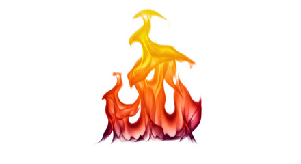 Vibrant flame PNG isolated on transparent background, fiery element for graphic design and digital art projects