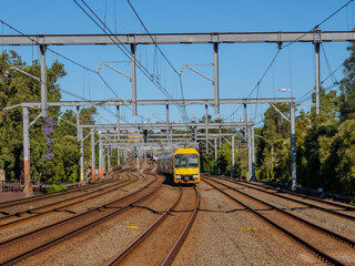 5 November 2025 passenger Train going through Summer Hill train station a suburban Sydney train...
