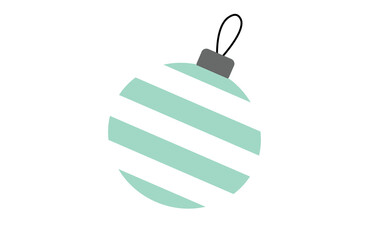Scandi Christmas Bauble, transparent white background