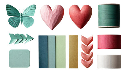 Obraz premium Colorful Isolated Collection of Decorative Shapes and Textures on Transparent Background