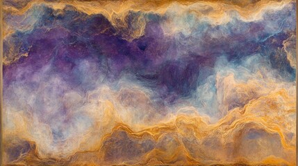Abstract blend of golden, blue, and purple colors resembling a nebula