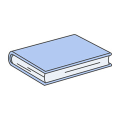 Closed light blue book with clean lines and angled view, perfect for school branding, reading visuals, academic themes, and minimalist educational content.