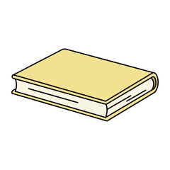 Yellow hardcover book with clean spine detail and angled view, ideal for school branding, reading themes, academic visuals, and educational design assets.