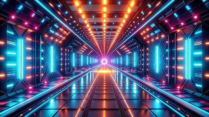 Futuristic Neon Corridor
