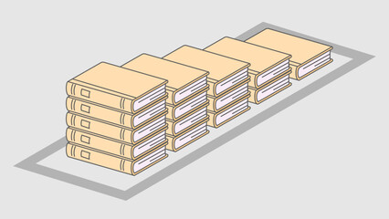 Organized stack of tan books in clean layout, symbolizing education, discipline, and personal growth. Ideal for academic themes or success driven visuals.