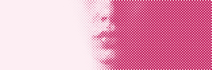 Abstract Close Up Red Face Using Gradient Halftone Squares Pixel Texture. Halftone Portrait of Artificial Intelligence, Ai. Big Data, Futuristic Data Flow, Smart Technology. Tech Vector Illustration
