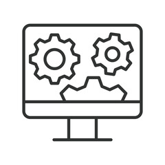 Software icon in line design. software, technology, tools, application, development, workflow, integration on white background vector. Software editable stroke icon