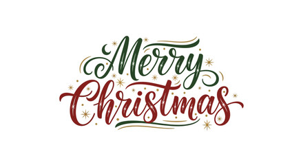 Festive Holiday Greeting Exquisite 'Merry Christmas' Calligraphy for Seasonal Cheer and Joy