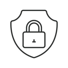 Security icon in line design. security, protection, privacy, data, network, trust, access on white background vector. Security editable stroke icon