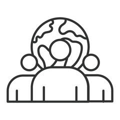 Culture icon in line design. culture, teamwork, inclusion, diversity, collaboration, motivation, balance on white background vector. Culture editable stroke icon