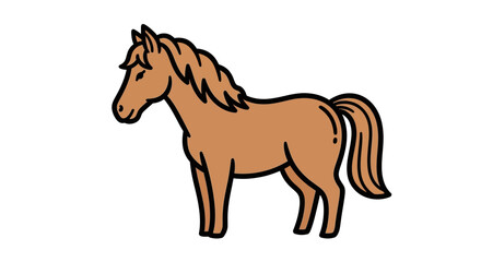 Cartoon Brown Horse Illustration A Friendly Equine Character for Creative Projects