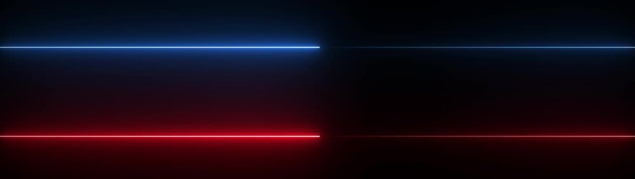 Vertical Split with Blue and Red Neon Lines on Dark Gradient Background horizontal