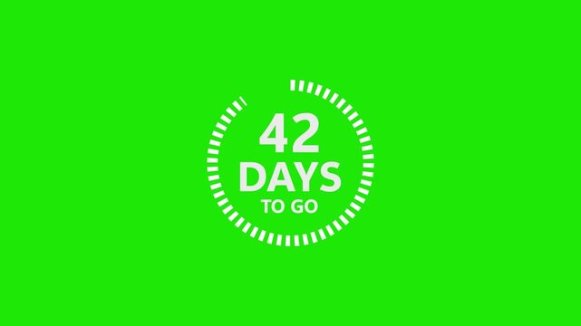 Forty Two Days To Go Countdown Timer Graphic With Green Background image photo