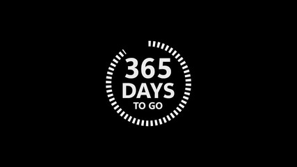365 Days To Go Countdown Timer Graphic With Black Background image photo